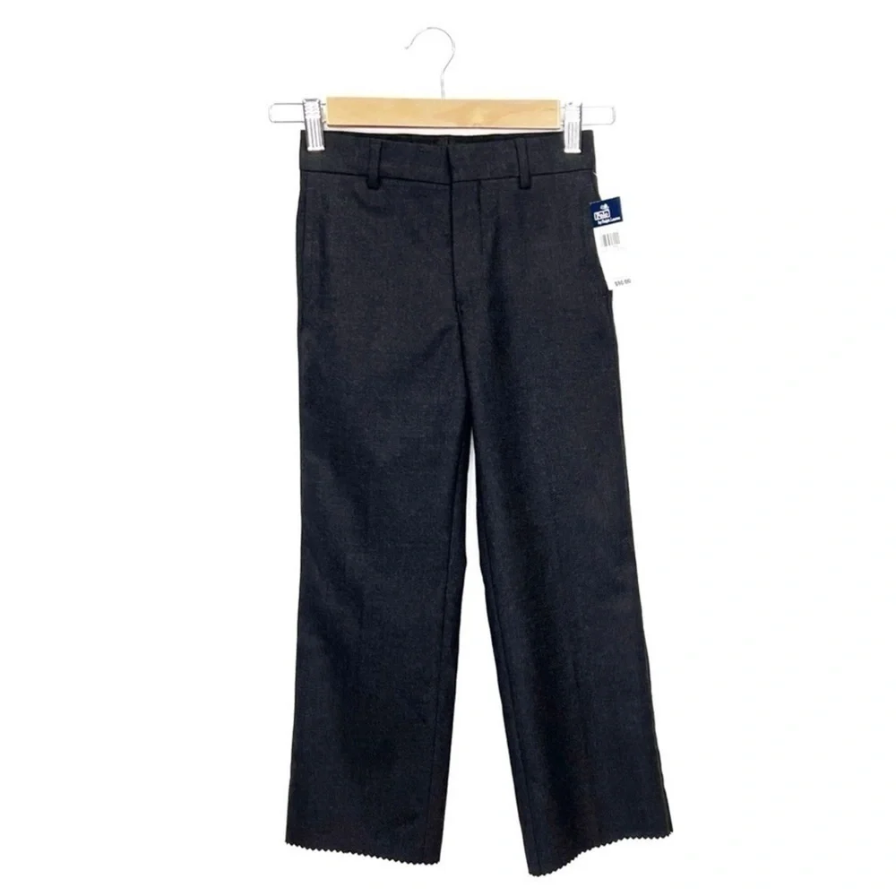 Polo Ralph Lauren Boys Dress Pants Size 5 Charcoal Gray Wool Unhemmed New NWT